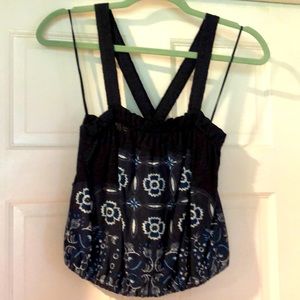 Free people navy blue size small crop top